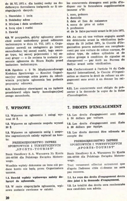 Rajd Polski - 1971r.
